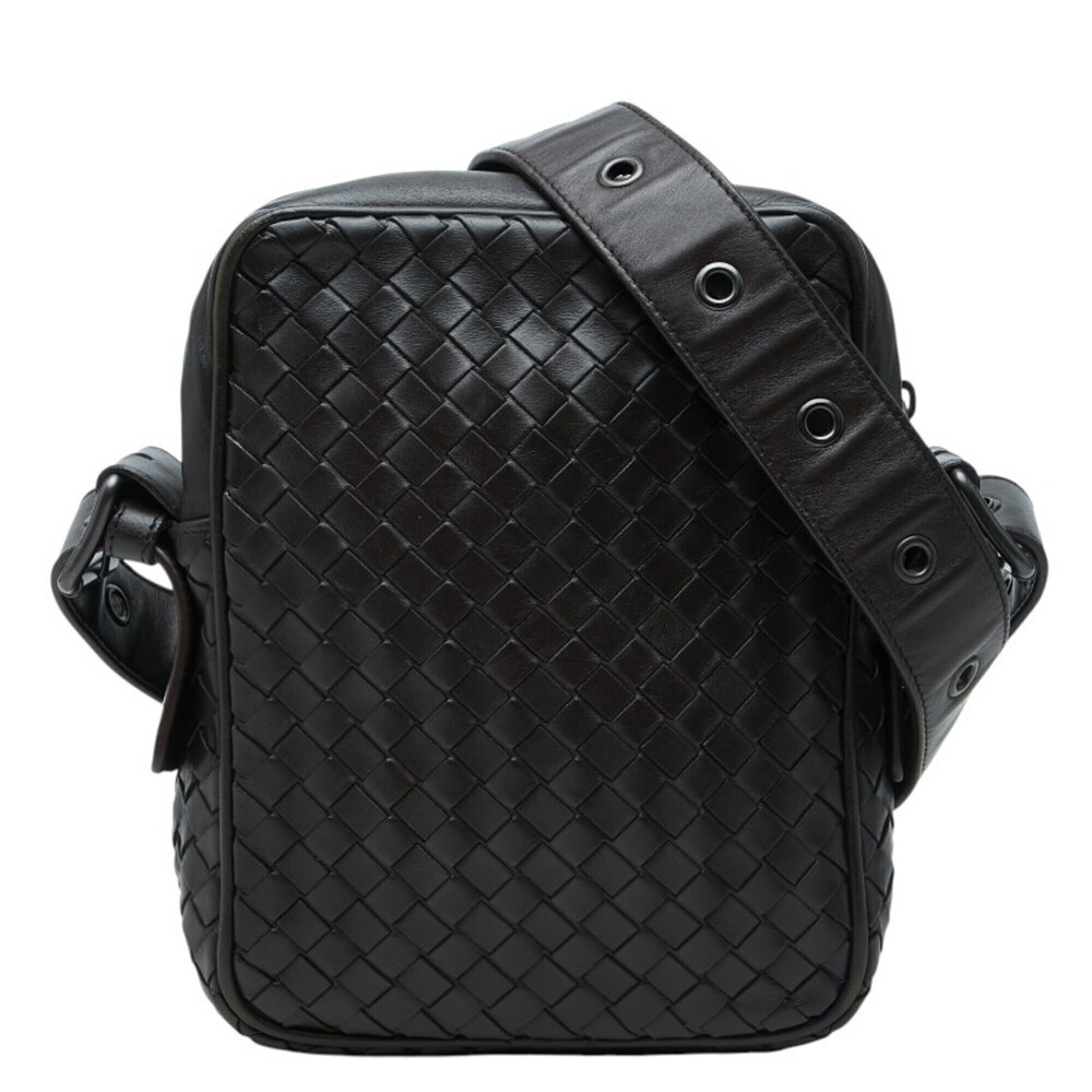 BOTTEGA VENETA Brown Leather Intrecciato Shoulder Bag